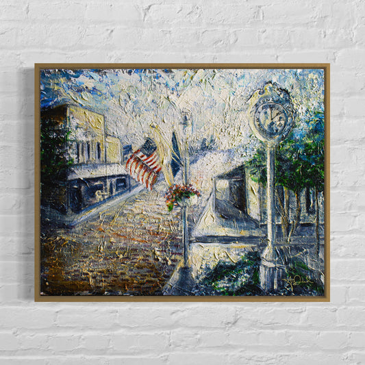 Little Town America (Framed Canvas Print)